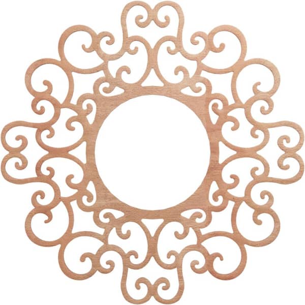0.375 in. x 34 in. x 34 in. Wood Medallion Moulding