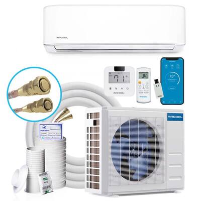 DIY 3rd Gen 36K BTU 3 Ton 16 SEER Complete Ductless MiniSplit A/C Heat Pump Quick Connect Install Kit and WiFi