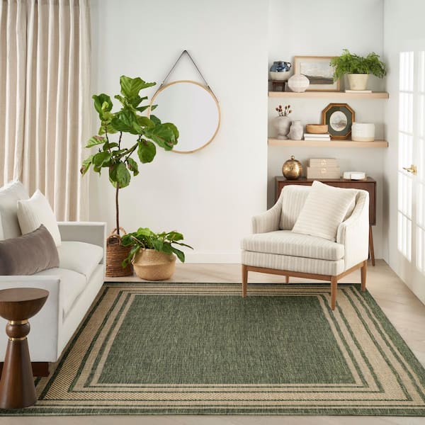 Joy Carpets Baby Love 8 x 11 Bold green Indoor Kids Area Rug