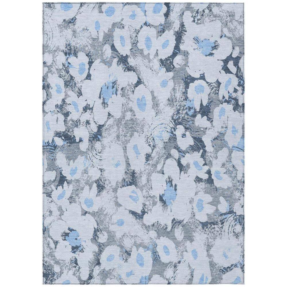 Denim Blue 9 ft. x 12 ft. Woven Floral Rectangle Indoor/Outdoor Area Rug price history on PriceWatchPro