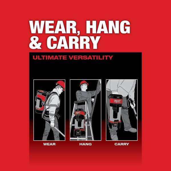 Milwaukee - M18 Fuel 18-Volt Lithium-Ion Brushless Cordless 1 Gal. 3-in-1 Backpack Vacuum Kit and One 8.0 Ah Battery and Accessories