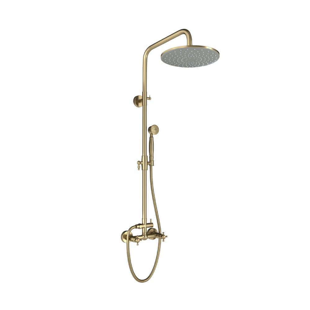 Shower System 1-Spray Patterns with 2.5 GPM 10 in. Wall Mount Dual Shower H