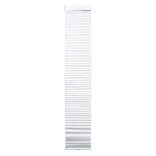 White Cordless Light Filtering Eco Polyester 9/16 in. Sidelight Single Cellular Shade - 8 in. W x 72 in. L
