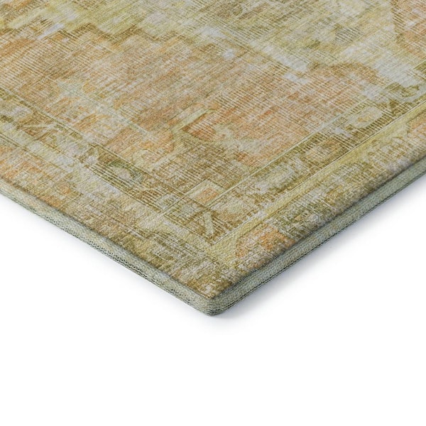 Mayfield Premium Machine Washable Abstract AMF1729 Gold 3 ft. x 4 ft. Area Rug