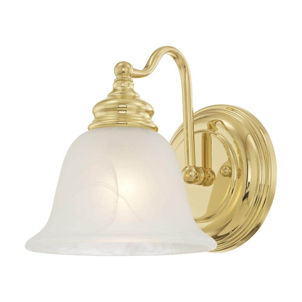 Essex Polished Brass Jelly Jar Vanity Light, 7.5" High
