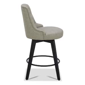Haynes 26 in. Stone Gray High Back Metal Counter Stool with Fabric Seat (Set of 2)