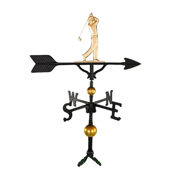 32 in. Deluxe Gold Golfer Weathervane