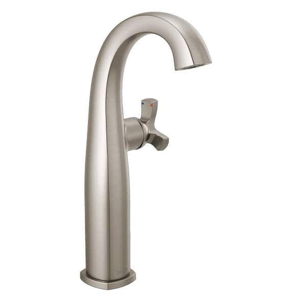 Delta Stryke Single Handle Vessel Sink Faucet in Lumicoat Stainless Steel