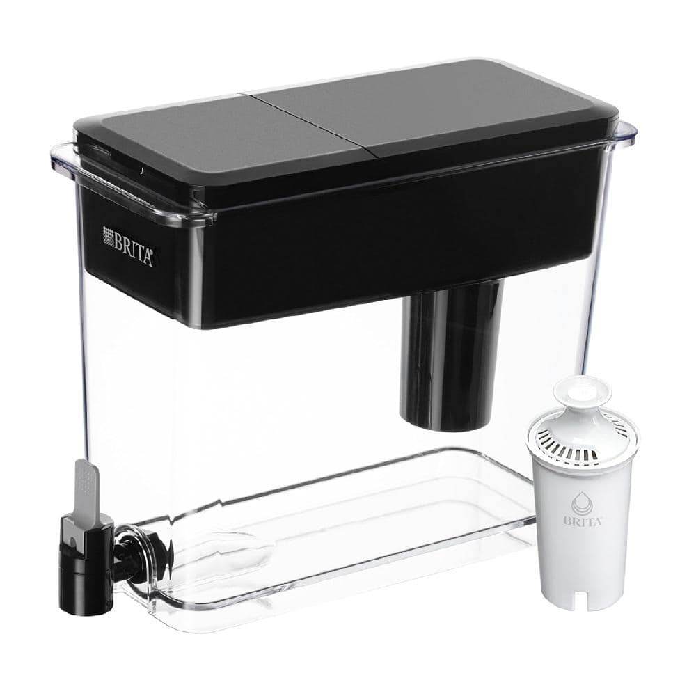 16.87 gal. Large Black Polystyrene Water Dispenser Beverage Serveware with 