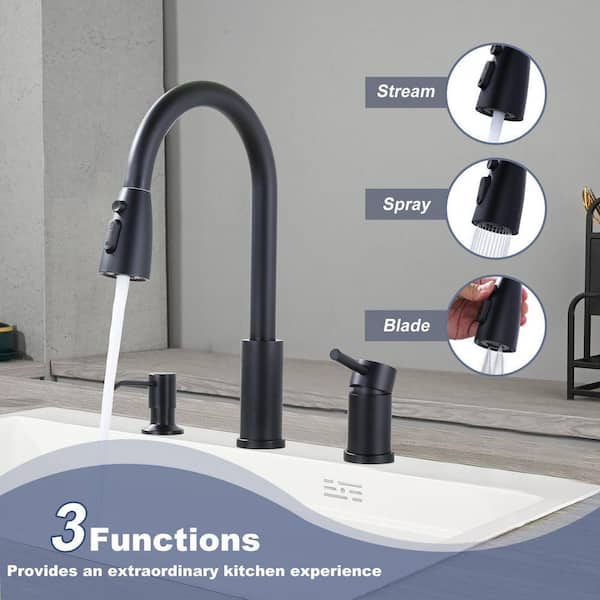 IVIGA Separate Single Handle 15 in. H Pull Down Sprayer Kitchen