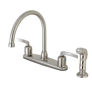 Centurion 2-Handle Standard Kitchen Faucet and Sprayer in Brushed Nickel