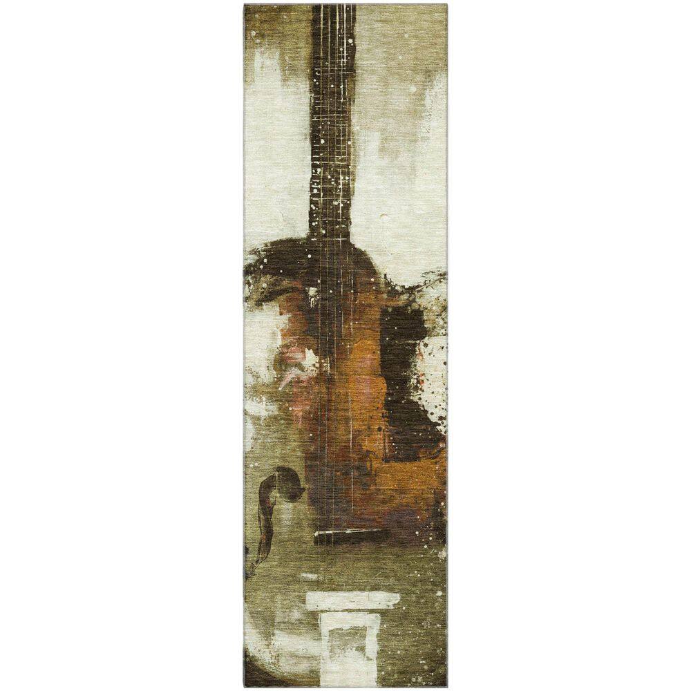 Mayfield Premium Machine Washable Abstract AMF2091 Brown 2 ft. x 7 ft. Runner Rug price history on PriceWatchPro