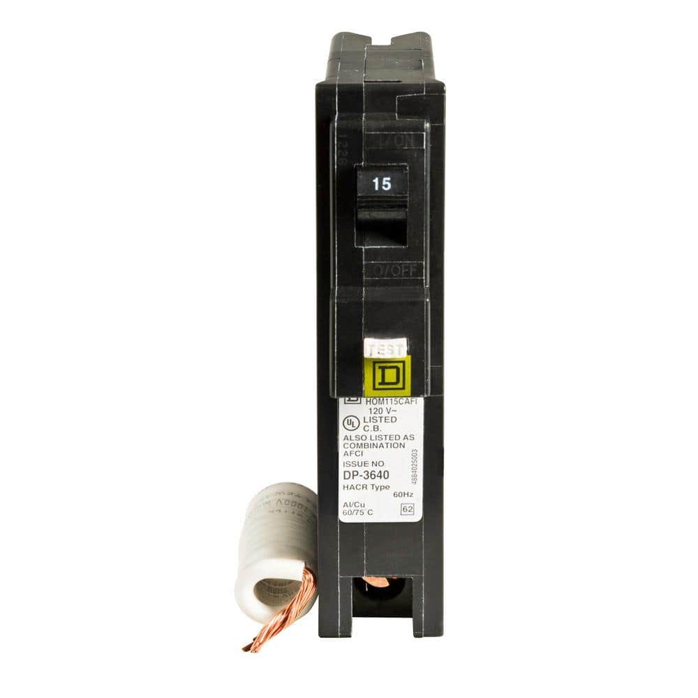 Square D Homeline 15 Amp Single-Pole Combination Arc Fault Circuit  Breaker(HOM115CAFIC) HOM115CAFIC - The Home Depot