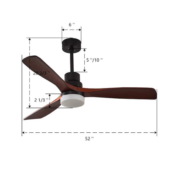 Youkain 52 In Integrated Led Light Bulb Indoor Used Wood And Black Color Smart Ceiling Fan With Remote Control Ac Motor Hdlp Jsfl5201ac Integrated Led Light Bulb Indoor, Can You Use Smart Light Bulbs In Ceiling Fans