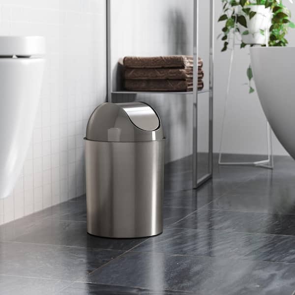 Umbra 2.5 Gal. Silver Mezzo Trash Can 082744-421 - The Home Depot
