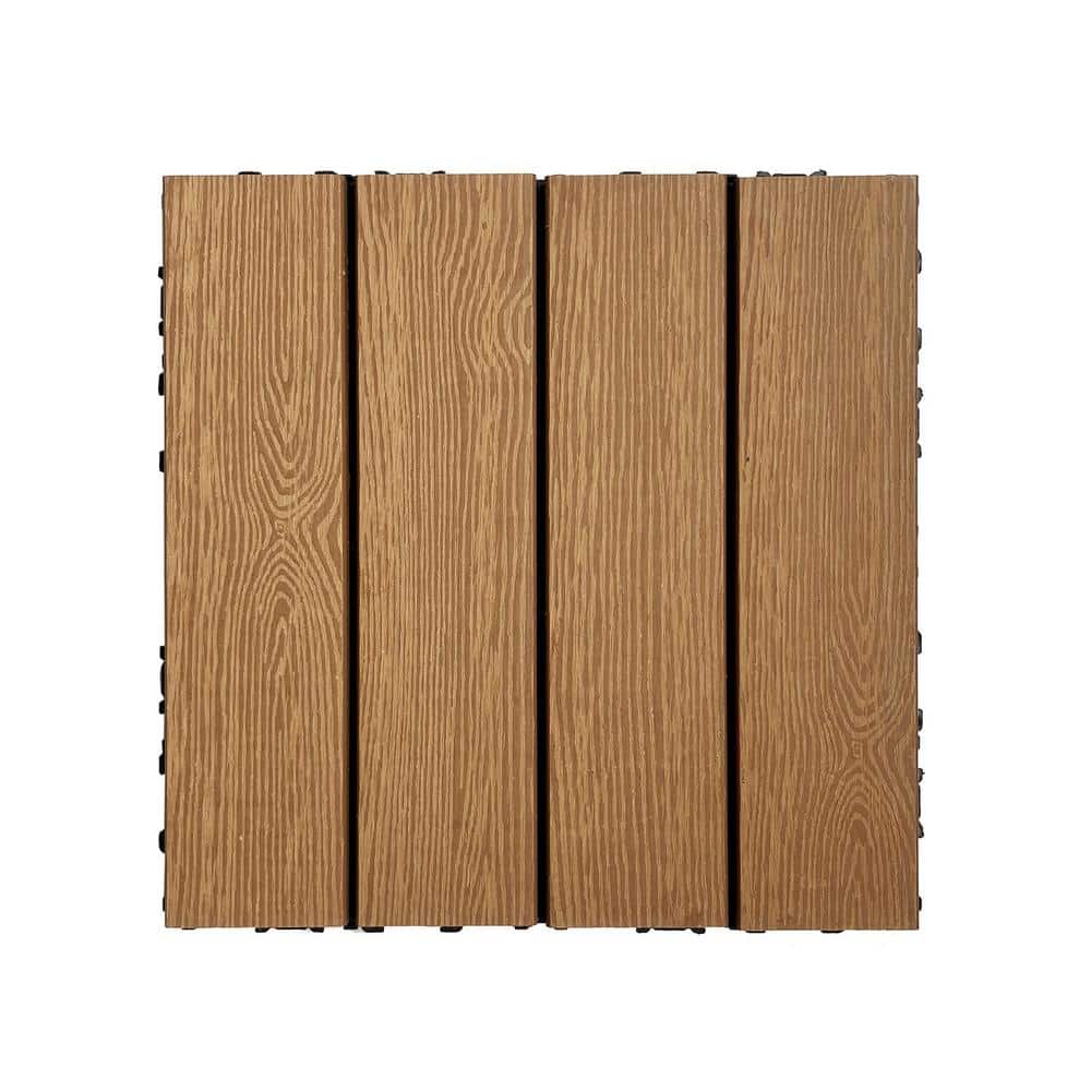 Outdoor 1 ft. x 1 ft. Composite Deck Tile in Wood (20 Per Box) price history on PriceWatchPro