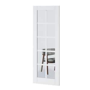 28 in. x 80 in. Solid Core 10-Lite Tempered Clear Glass White Primed MDF Interior Door Slab