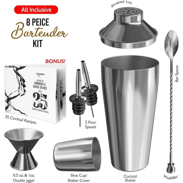 Etens Cocktail Shaker, Pro Bar Shaker Boston Shaker Set, Stainless Steel Martini Shaker Drink Mixer for Bartending - Essential Bar Tools Weighted