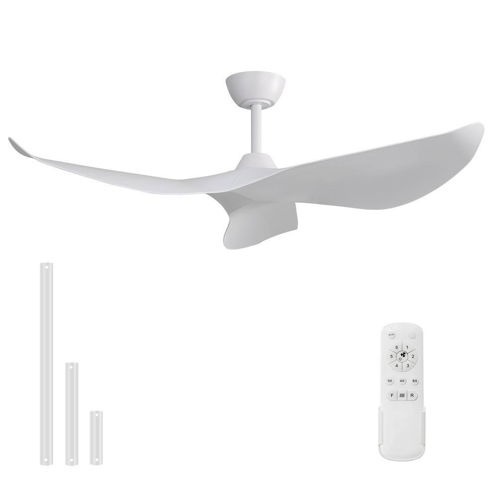 38'' White ABS 3-Blade Ceiling Fan with Remote