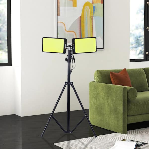 11200 Lumens 2-Head Tripod Light, LED Work Light with Stand,Portable  Outdoor Light, Remote, Waterproof, Only Work on 12V