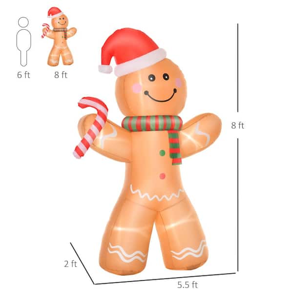 8 ft. x 5.5 ft. Pre-Lit LED Holiday Characters Christmas Inflatable