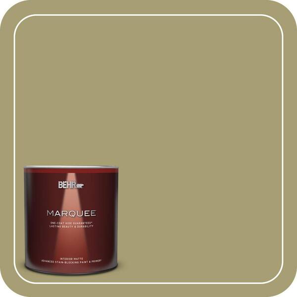 BEHR MARQUEE 1 qt. #PPU9-04 Fresh Olive Matte Interior Paint & Primer