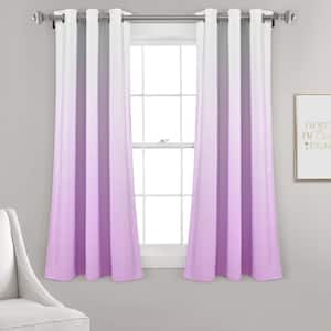 Lavender Mia Ombre Insulated Grommet Blackout Room Darkening Curtain 38 in. W x 63 in. L (Set of 2)