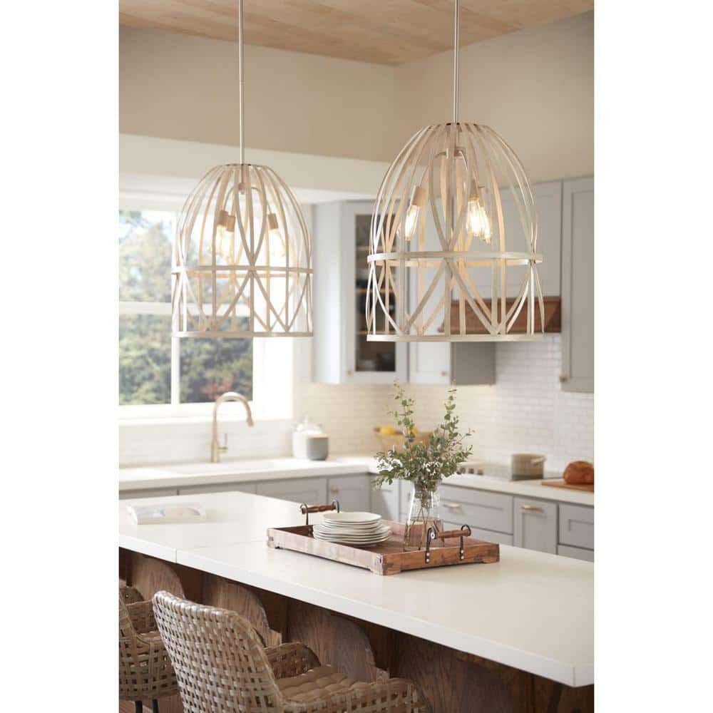 Chastain 3-Light Bleached Oak Farmhouse Pendant