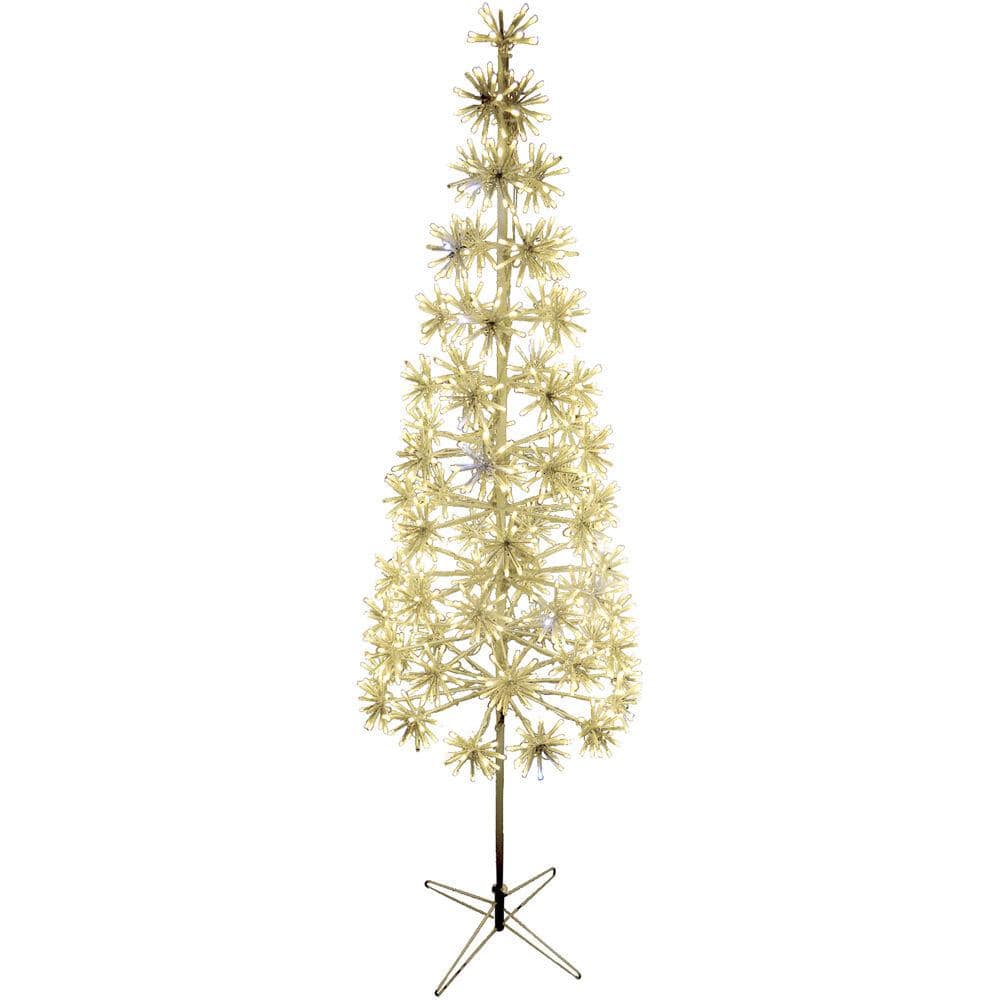 60 in. Christmas Metal Framed Tree with Metal Base and Lights