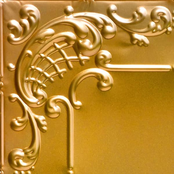 Take Home Sample - Baby's Breath Lincoln Copper 1 ft. x 1 ft. Decorative Tin Style Nail Up Ceiling Tile (1 sq. ft./case)