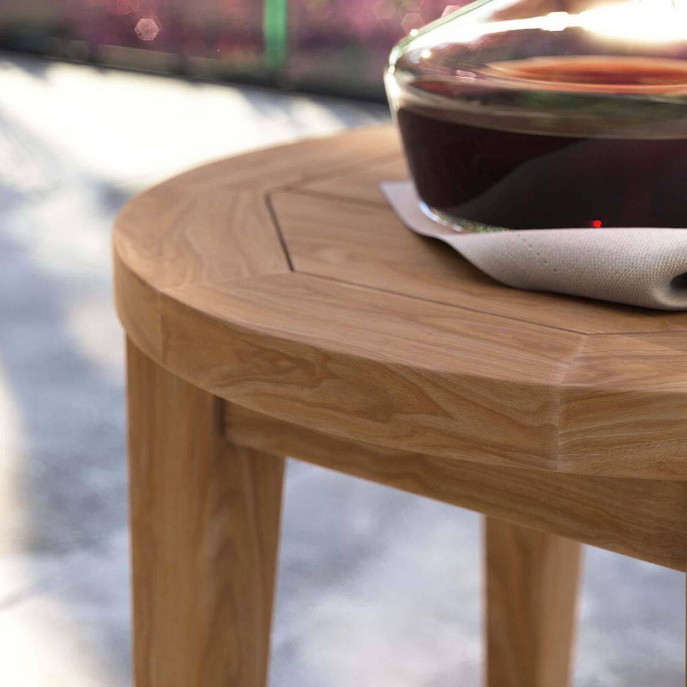 Brisbane Natural Teak Wood Outdoor Patio Side Table