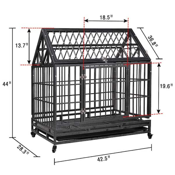 Tangkula 3-Door Folding Dog Crate, Soft Kennel with Removable Pad & Metal Frame, L