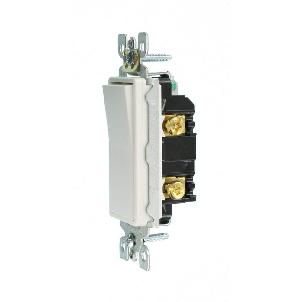 White Steel Single Pole Rocker Switch