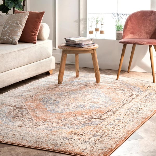 nuLOOM Kate Persian Medallion Beige 8 ft. x 10 ft. Area Rug RZAB18A-8010 -  The Home Depot
