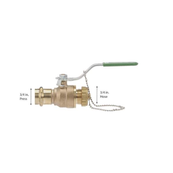 Pro Press 3/4 in. Press x Hose Zero-Lead Bronze Ball Valve with Lockable Metal Handle