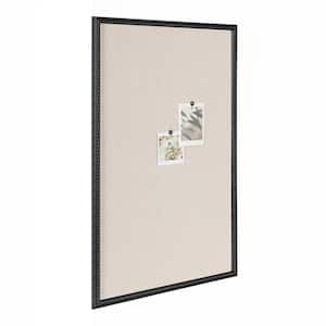 Makenna 24 in. W x 36 in. H Pinboard, Black with Linen Fabric Surface