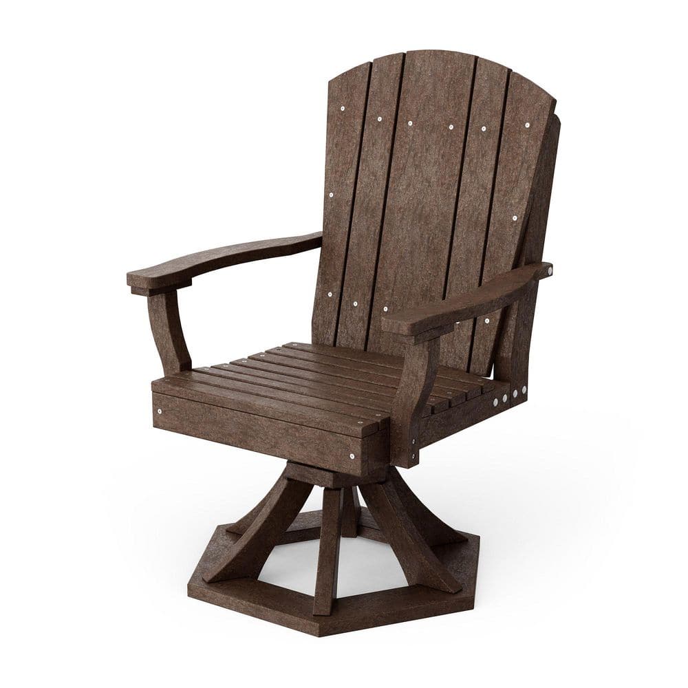 Heritage Tudor Brown HDPE Plastic Outdoor Swivel Dining Arm Chair price history on PriceWatchPro