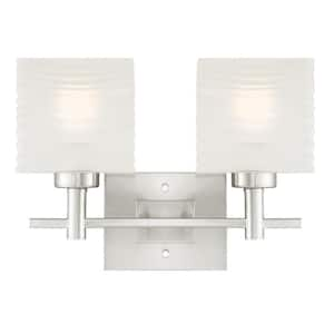 Alexander 2-Light Brushed Nickel Wall Mount Bath Light