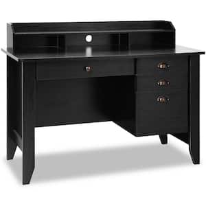 47.5 in W Rectangle Black Computer Writing Desk