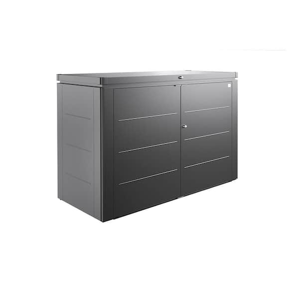 BIOHORT HighBoard 200 33 in. W x 78.74 in. D x 50 in. H Dark Grey Galvanized Steel Trash Can Storage