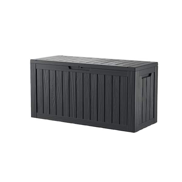 80 Gal. Black Outdoor Durable Storage Deck Box