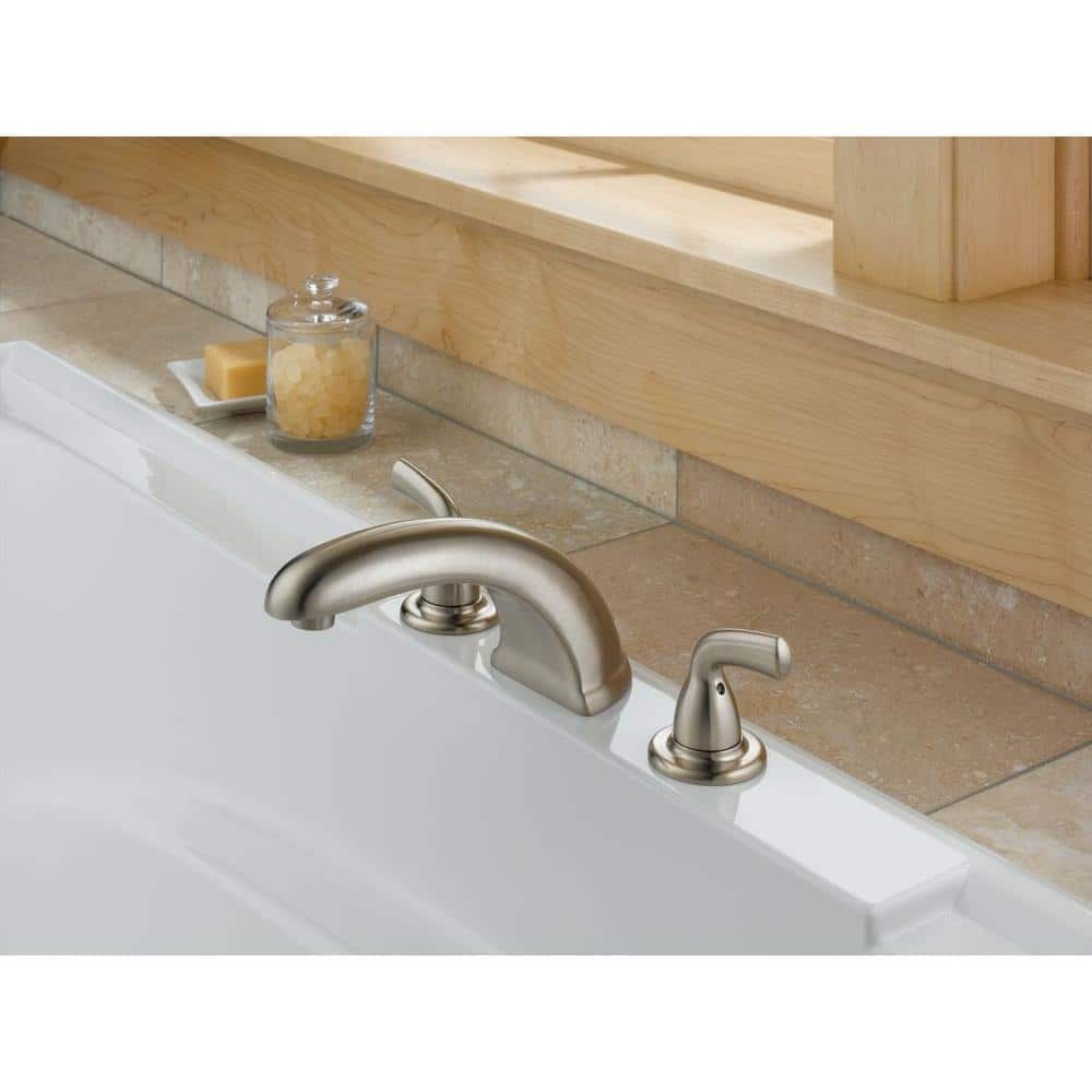 Stainless Steel Modern Deck Mounted Widespread Faucet