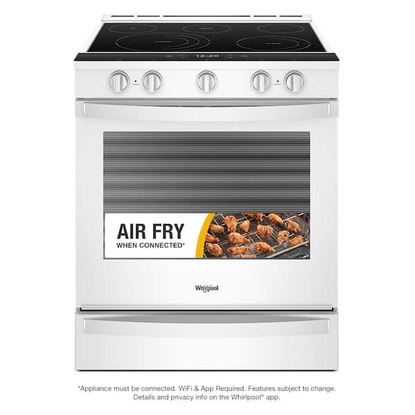 Whirlpool 6.4 cu. ft. Smart Slide-In Electric Range with Air Fry, When Connected in White