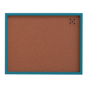 Teal Framed Cork Board, Includes 5 Tacks, 21x17-in