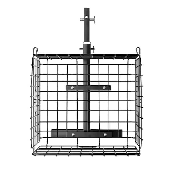 SKYSHALO Scooter Rear Basket, Spacious Cargo Basket & Heavy Duty, Works with 1 in. Receiver, Folding Metal Wire Basket