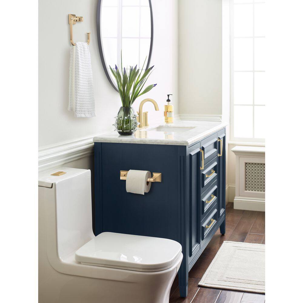 Champagne Bronze Pivoting Double Post Toilet Paper Holder