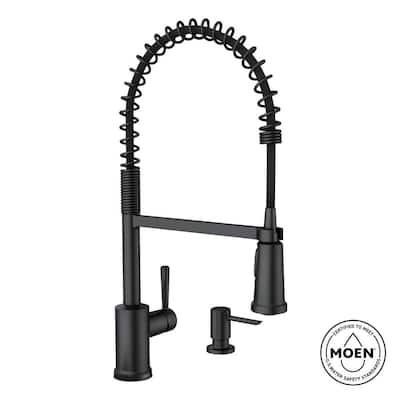 Indi Single-Handle Pre-Rinse Spring Pulldown Sprayer Kitchen Faucet With Powe...