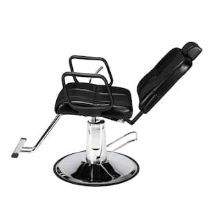 Black Salon Hair Styling Chair with Hydraulic Pump for Hair Cutting Styling Furniture
