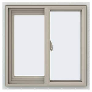 23.5 in. x 23.5 in. V-2500 Series Desert Sand Vinyl Left-Handed Sliding Window with Fiberglass Mesh Screen