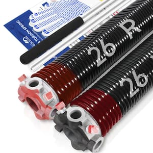 0.225 in. Wire x 2 in. x 26 in. L Electrophoresis Garage Door Torsion Springs in Red Left and Right with Winding Bars